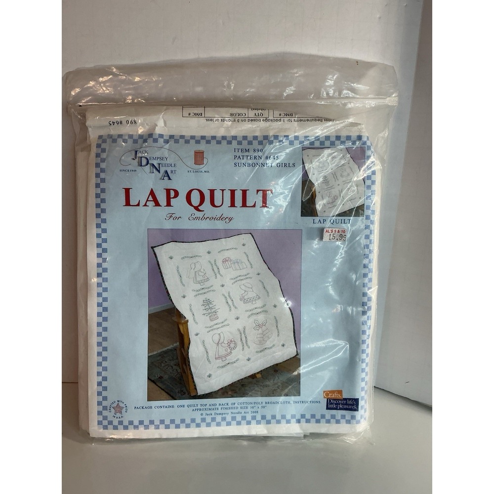 Jack Dempsey Lap Quilt Top Sunbonnet Girls Item 890 Pattern #645